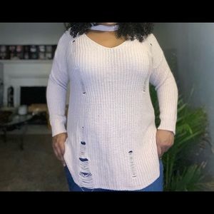 Pink knitted sweater